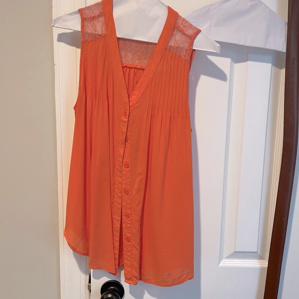 Coral sleeveless top